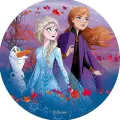 Kulatý jedlý obrázek na dort – Frozen 4 (modrá, fialová, červená)