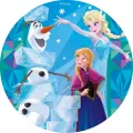 Kulatý jedlý obrázek na dort – Frozen, Ledové kostky (modrá, tyrkysová, fialová)