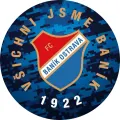 Kulatý jedlý obrázek na dort – Baník Ostrava, maskáč a Všichni jsme Baník (modrá, červená, bílá)