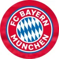 Kulatý jedlý obrázek na dort – Bayern Mnichov (červená, modrá, bílá)