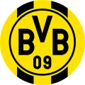 Kulatý jedlý obrázek na dort – Borussia Dortmund (žlutá, černá)