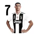 Kulatý jedlý obrázek na dort – Cristiano Ronaldo, 7 (černá, bílá)