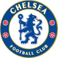 Kulatý jedlý obrázek na dort – Chelsea, znak, větší (modrá, bílá, zlatá)
