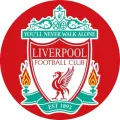 Kulatý jedlý obrázek na dort – Liverpool, Red (červená, bílá, tyrkysová)