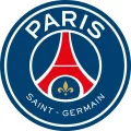 Kulatý jedlý obrázek na dort – Paris Saint-Germain, PSG (modrá, červená, bílá)