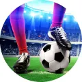 Kulatý jedlý obrázek na dort – Fotbal, Top (zelená, modrá, černá)