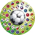 Kulatý jedlý obrázek na dort – Fotbal, Vlajky (zelená, bílá, černá)