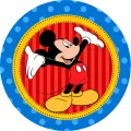 Kulatý jedlý obrázek na dort – Mickey Mouse, Show (červená, modrá, žlutá)