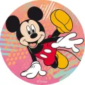 Kulatý jedlý obrázek na dort – Mickey Mouse, Freestyler (růžová, červená, žlutá)