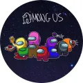 Kulatý jedlý obrázek na dort – Among Us 5 (černá, modrá, červená)