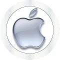 Kulatý jedlý obrázek na dort – Apple (stříbrná, bílá, šedá)
