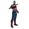 Kulatý jedlý obrázek na dort – Avengers, Kapitán Amerika na bílém podkladu (modrá, červená, bílá)