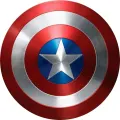 Kulatý jedlý obrázek na dort – Avengers, Kapitán Amerika štít (červená, stříbrná, modrá)