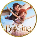 Kulatý jedlý obrázek na dort – Baletka Ballerina 2 (modrá, zlatá, bílá)