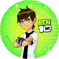 Kulatý jedlý obrázek na dort – Ben 10 (zelená, bílá, černá)