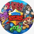 Kulatý jedlý obrázek na dort – Brawl Stars, hrdinové, Spike a dva medvědi (modrá, žlutá, červená)