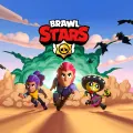 Kulatý jedlý obrázek na dort – Brawl Stars, Shelly, Colt a Poco v kouři (modrá, červená, zelená)