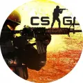 Kulatý jedlý obrázek na dort – Counter Strike (žlutá, černá, hnědá)