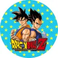 Kulatý jedlý obrázek na dort – Dragon Ball, Z (modrá, žlutá, černá)