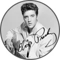 Kulatý jedlý obrázek na dort – Elvis Presley (černá, bílá, šedá)