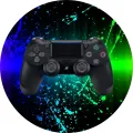 Kulatý jedlý obrázek na dort – Game, PlayStation (černá, modrá, zelená)