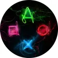 Kulatý jedlý obrázek na dort – Game (černá, modrá, zelená)
