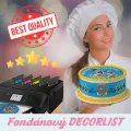 Kulatý jedlý obrázek na dort – Tisk vaší foto na DECORLIST, KULATÝ / HRANATÝ ✴️ (modrá, žlutá, bílá)