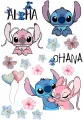 Obdélníkový jedlý papír k výřezu – Lilo & Stitch k výřezu (modrá, růžová, bílá)
