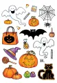 List jedlých koleček na cupcakes – Halloween, lektvary, sladkosti a bílí duchové (žlutá, černá, bílá)