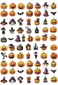 List jedlých koleček na cupcakes – Halloween, zubaté dýně a strašidelné domečky (žlutá, černá, fialová)