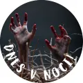 Kulatý jedlý obrázek na dort – Halloween, ruce z trní s nápisem DNES V NOCI (černá, červená, bílá)