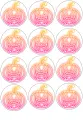 List jedlých koleček na cupcakes – Halloween, neonová růžovo-oranžová dýně (růžová, žlutá, bílá)