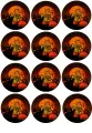 List jedlých koleček na cupcakes – Halloween, strašidelný dům a oranžový úplněk (černá, žlutá, červená)