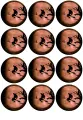 List jedlých koleček na cupcakes – Halloween, letící čarodějnice před úplňkem (hnědá, černá, červená)