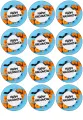 List jedlých koleček na cupcakes – Halloween, nápis Happy Halloween a dýně v modré (modrá, žlutá, černá)
