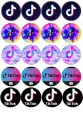 List jedlých koleček na cupcakes – TikTok cupcakes (černá, růžová, tyrkysová)