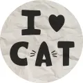 Kulatý jedlý obrázek na dort – I Love You, cat (černá, bílá, šedá)