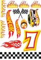 Obdélníkový jedlý papír k výřezu – Pro výřez s číslem 0-9, Hot Wheels (červená, žlutá, černá)