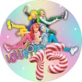 Kulatý jedlý obrázek na dort – Lollipopz s číslovkou (duhová, růžová, tyrkysová)