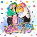 Kulatý jedlý obrázek na dort – Lollipopz, Hranatý (růžová, tyrkysová, žlutá)