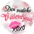Kulatý jedlý obrázek na dort – Den svatého Valentýna, XOXO (růžová, bílá, černá)