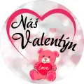Kulatý jedlý obrázek na dort – Náš Valentýn (růžová, bílá, černá)