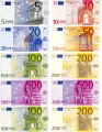 Obdélníkový jedlý obrázek na dort – Bankovky, 2 x A4 (modrá, zelená, fialová)