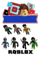 Obdélníkový jedlý papír k výřezu – Roblox (modrá, červená, černá)