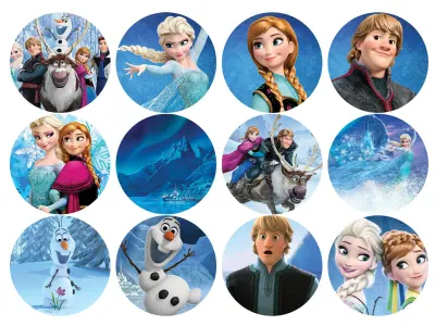 Frozen Cupcakes – Elsa, palác a polární záře – jedlá kolečka na cupcakes