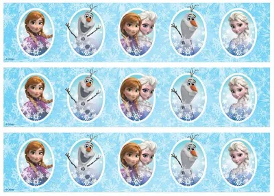 Frozen – pásy s medailonky postav – jedlý papír k výřezu
