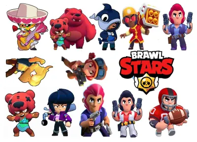 Brawl Stars – Nita, Colt a dvanáct postav – jedlý papír k výřezu