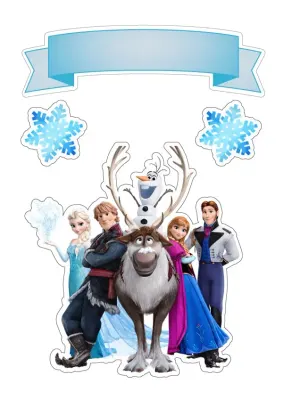Frozen – parta se sobem Svenem a stuhou – jedlý papír k výřezu