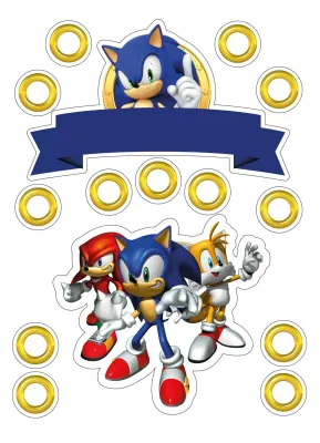 Sonic – s Knucklesem, Tailsem a stuhou – jedlý papír k výřezu