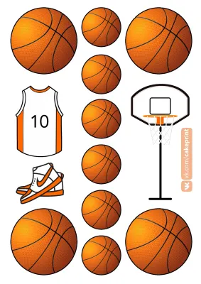 Basketbal – jedlý papír k výřezu